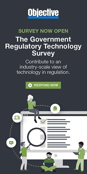Calling all UK Government Regulators! The Government Regulatory Technology Survey 2022 is now open.